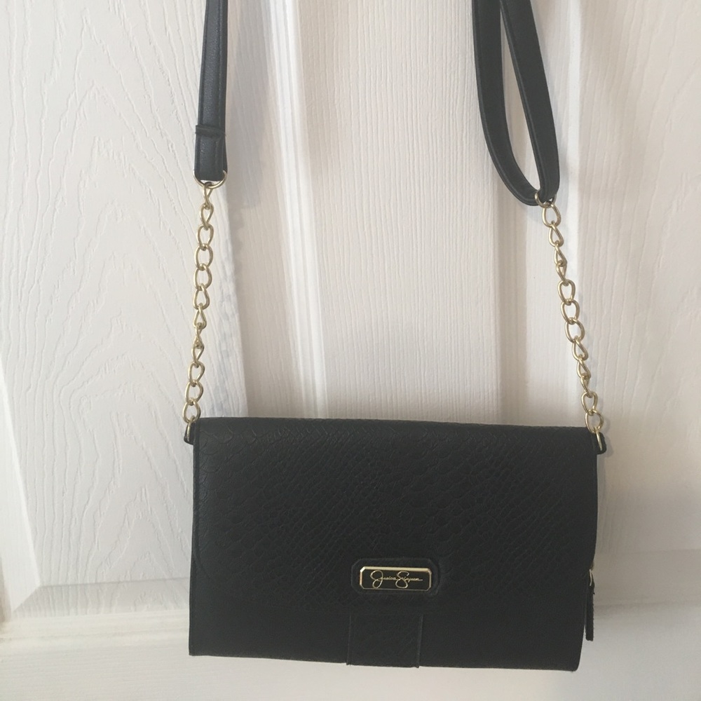 Jessica Simpson black bag/clutch/wallet
